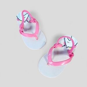Cat & Jack Unicorn Flip Flops Back strap Pink Size 5/6